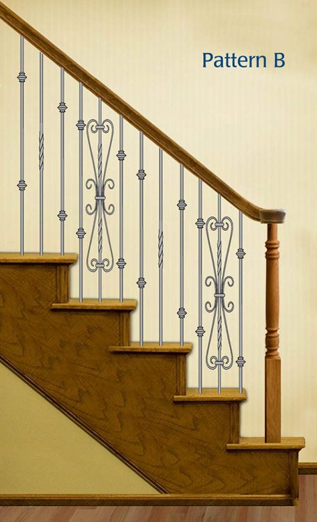 Wrought iron stair balusters with custom design