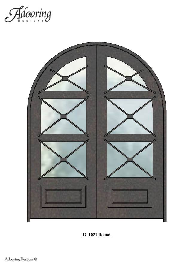 Roundtop iron double doors custom designed