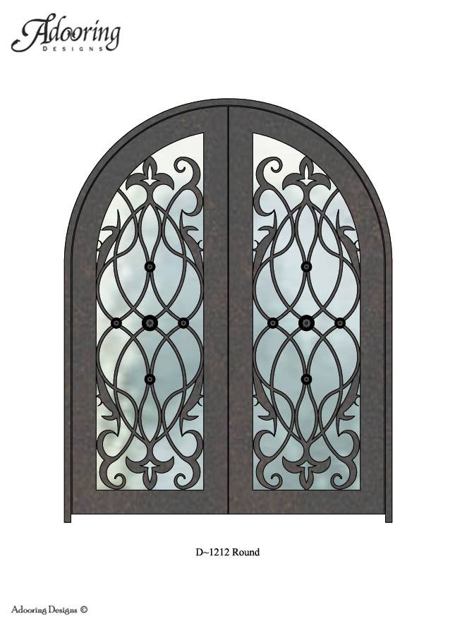 Beautiful custom ironwork double doors with round top