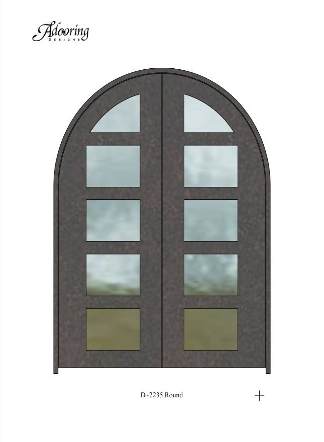 Sleek style custom ironwork doors with round top