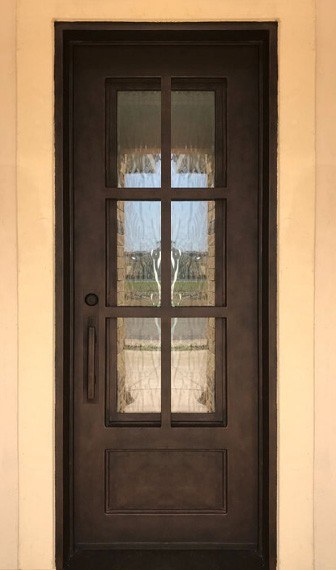 Square top bronze finish single door