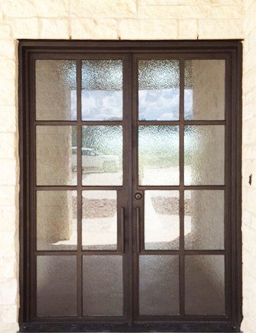 Large bronze finish iron double doors