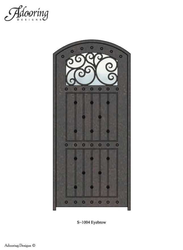 Eyebrow top door with complex pattern