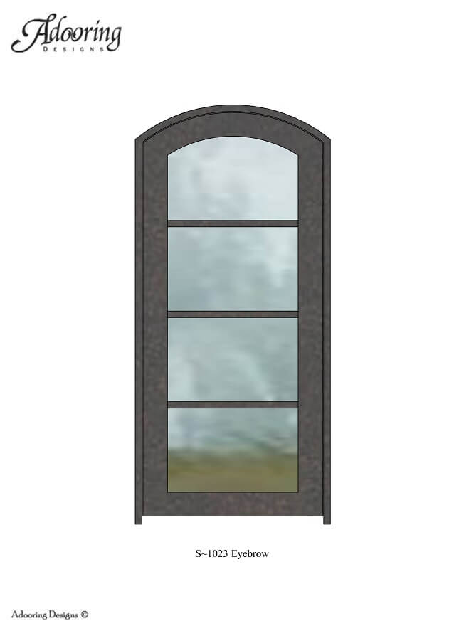 Eyebrow top door with several large windows