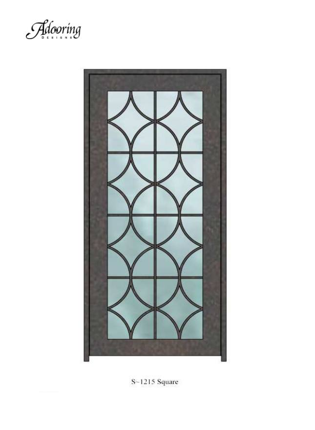 Single square top ironwork door