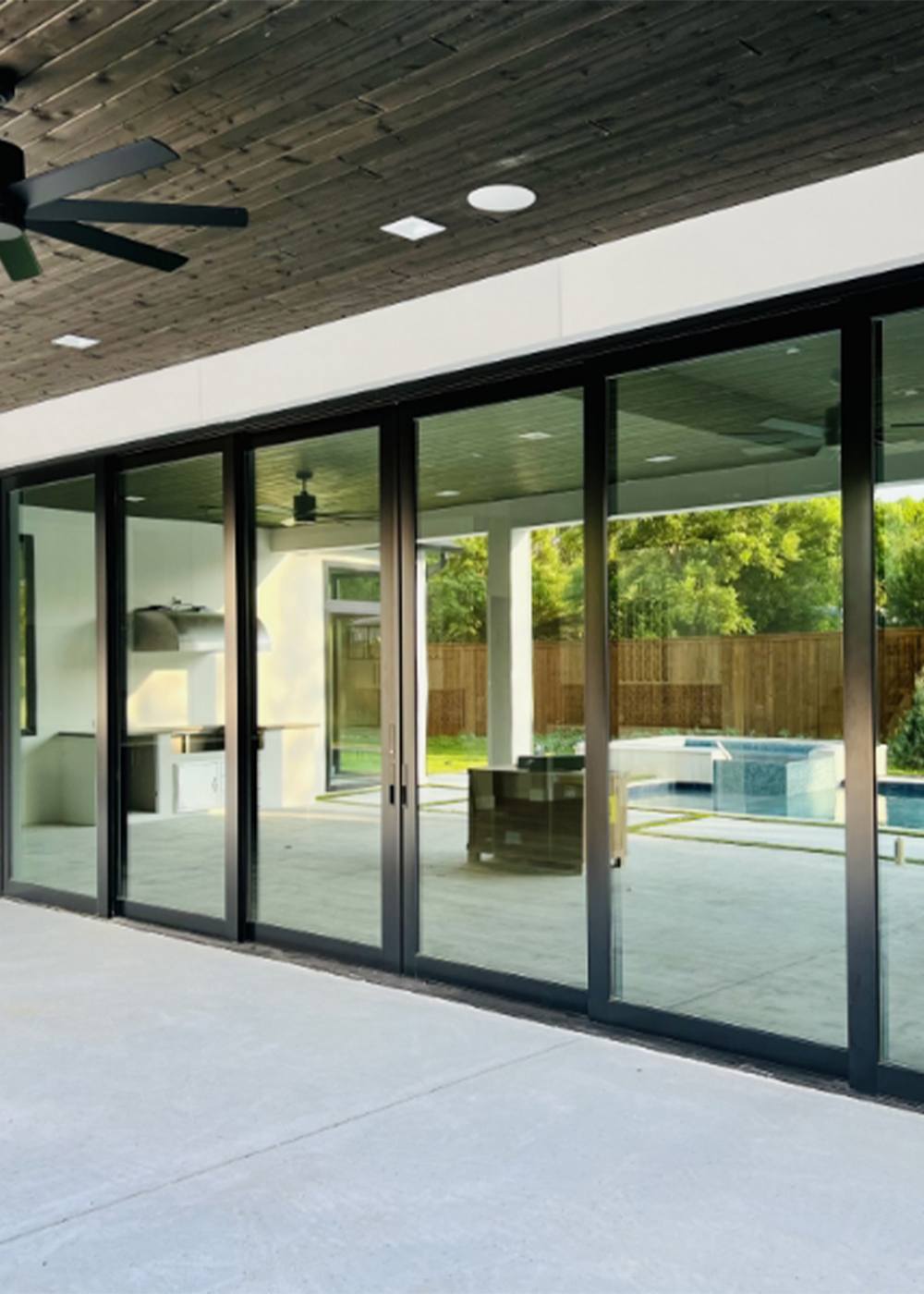 Custom modern design sliding glass doors