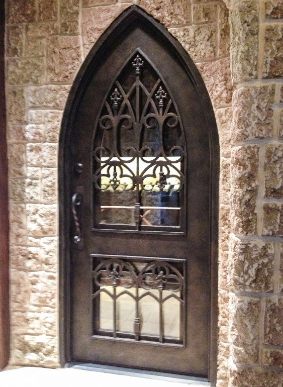 Old fashioned bronze finish wine cellar gate