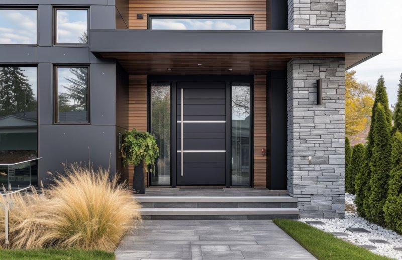 iron door on the front of a home